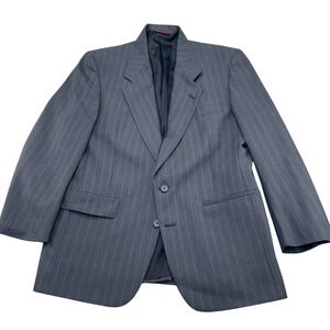 Hart Schaffner & Marx Blazer Men 40 Short Gray Multi‎ Pinstripe Wool USA VTG